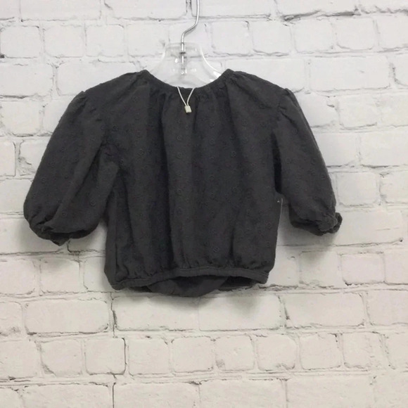 NWOT Zara Puff Sleeve Gray Top size 3-6M - Picture 1 of 6